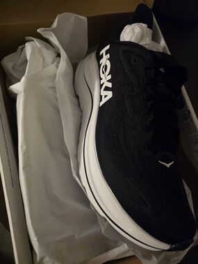 Hoka Black and White Performance Running Shoe